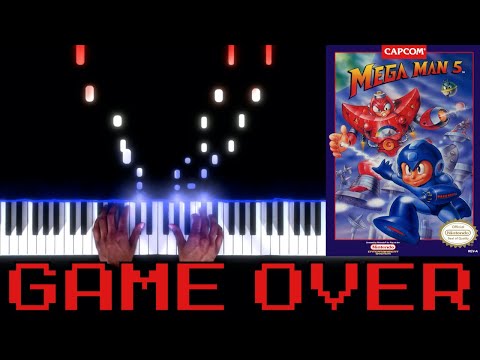 Mega Man 5 (NES) - Game Over - Piano|Synthesia