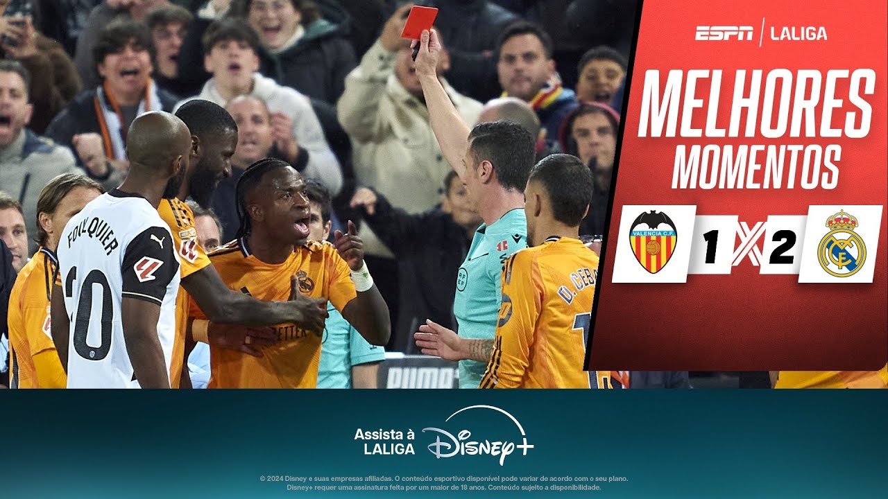 VINI JR. É EXPULSO, Bellingham perde pênalti, mas REAL MADRID VIRA de forma ÉPICA contra o Valencia