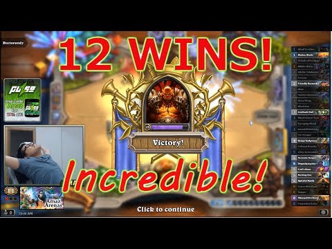 Hearthstone Arena Amazing Amaz run as Warrior 12 wins!