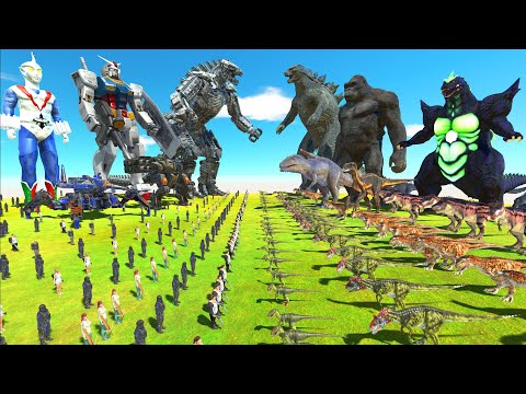 Modern Weapon War - Team Mechagodzilla + Gundam + Zone Fighter VS Team Godzilla 2014 x King Kong