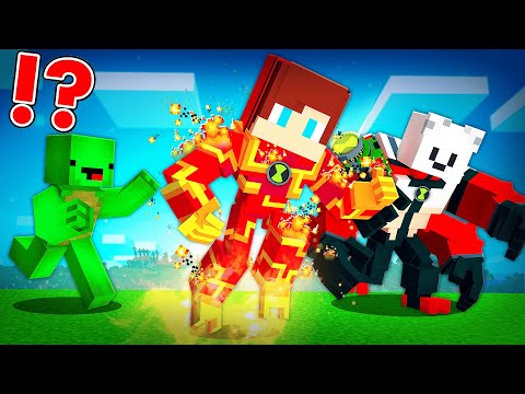 BEN 10 OMNITRIX Speedrunners vs Hunter in Minecraft - Maizen JJ and Mikey