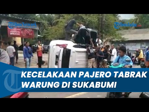 Pajero Sport Terpental 5 Meter dan Terbalik seusai Seruduk Warung di Cisolok Sukabumi