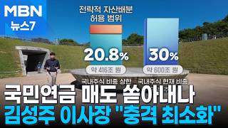 국민연금 코스피 60조 매도 현실화하나…김성주 이사장 "시장 충격 최소화" [MBN 뉴스7]