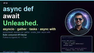 Python Async Await EXPLAINED | Run 1000 Tasks on ONE Thread | asyncio Tutorial | Ep 25 thumbnail
