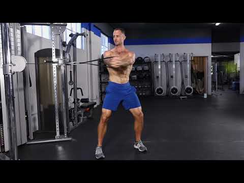 Athletic stance cable trunk rotation