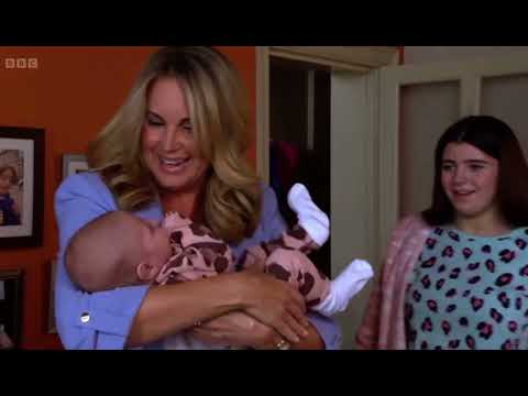 Eastenders lily lets sam hold Charlie her granddaughter for the first time scene