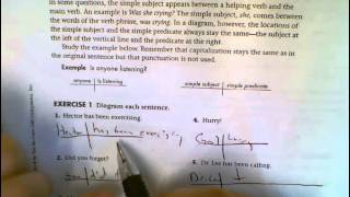 Diagramming Simple Subjects and Simple Predicates (with worksheet)