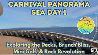 Carnival Panorama Sea Day 1 Exploring the Decks, Brunch Bliss, Mini Golf & Rock Revolution