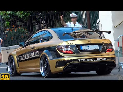 POLICE STOPS HEAVY TUNED MERCEDES-BENZ C63 AMG IN MONACO | 2020 4K