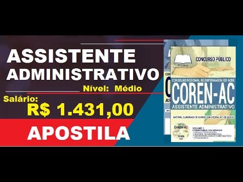 Apostila Concurso COREN AC 2019 Cargo Assistente Administrativo