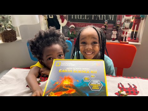 Noah and Tre Open the: National Geographic Mega Science Series Earth Science Kit. Part 1 of 2