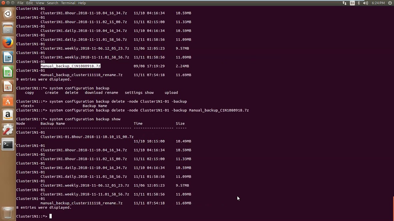 System Configuration Backup manage NetApp Cmode 9.4