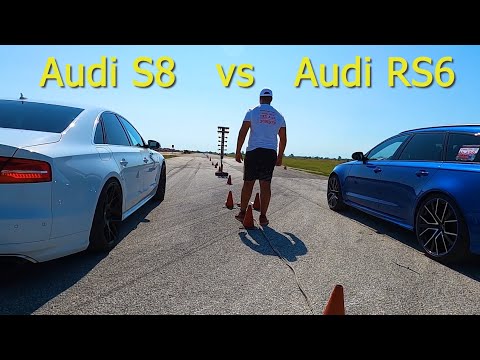 Race time: Audi S8 800HP vs Audi RS6 605HP