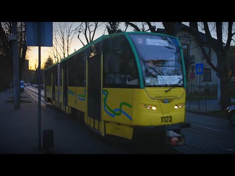 Ukraine, Lviv, tram 2 ride from Гординських (503) to Руська (63)
