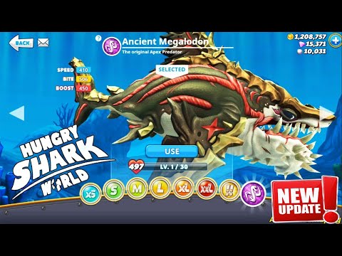 Hungry Shark World - New Update - ANCIENT MEGALODON UNLOCKED - NEW 3 TOXIC SHARKS 2020