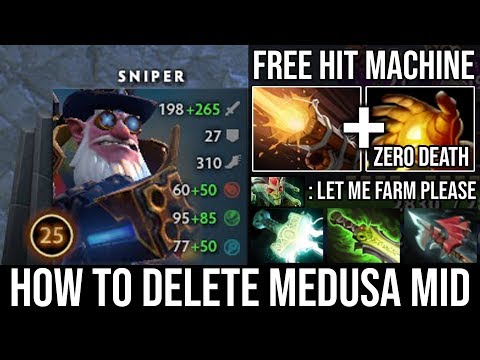 Electronic Machine Gun - Best Sniper 8000 MMR Spammer Solo Destroyed Medusa with Zero Death DotA 2