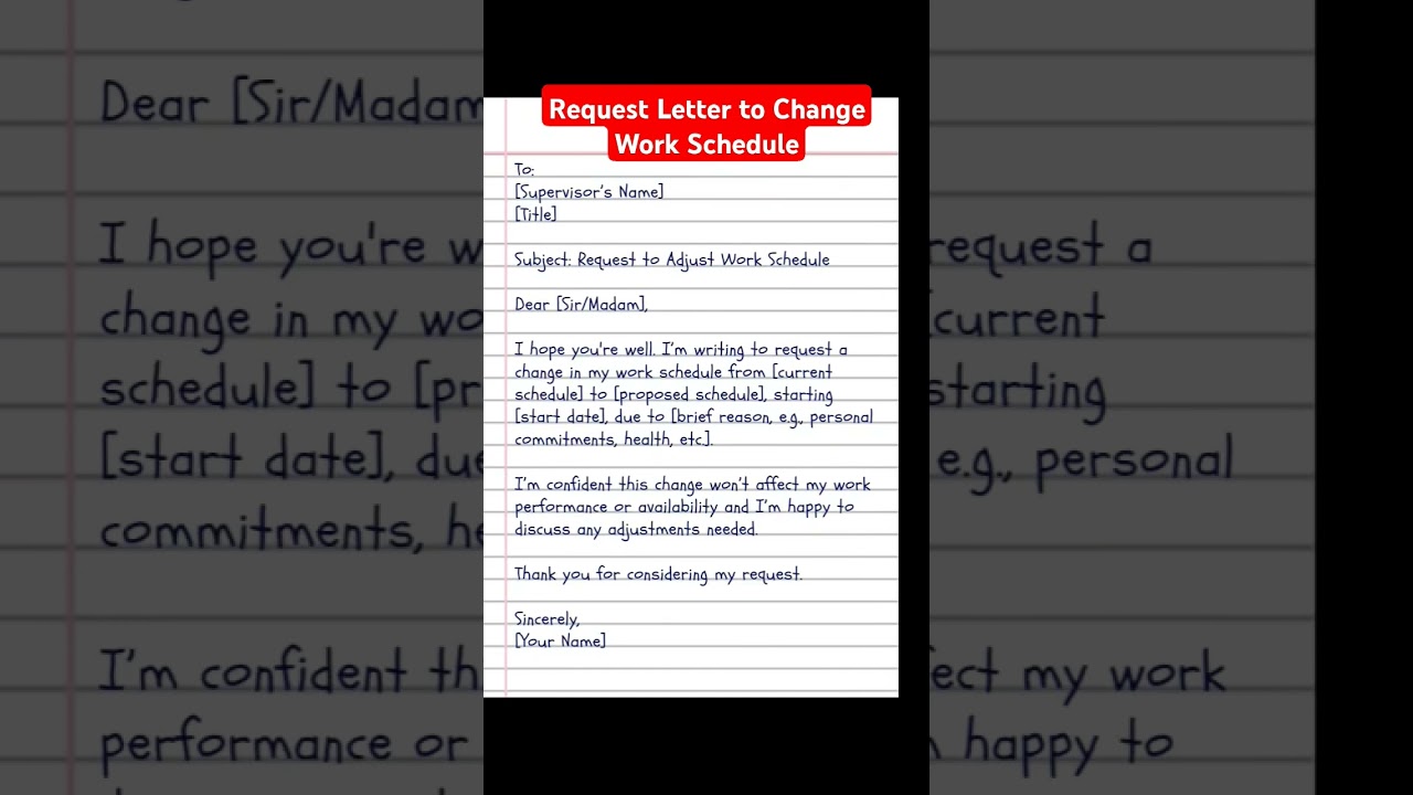 Request Letter to Change Work Schedule #application #letter