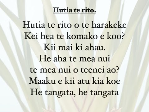 Māori Song - Hutia te Rito
