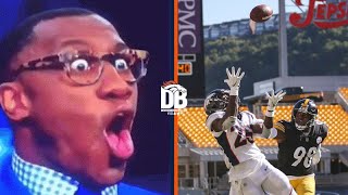 Reacting to three moments from #DENvsPIT | GIF of Gab