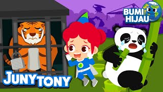 Download lagu 🐯🐼 Lindungi Hewan Langka | Hewan yang Terancam Punah | 🌎Bumiku Sakit! | JunyTony Bahasa Indonesia mp3