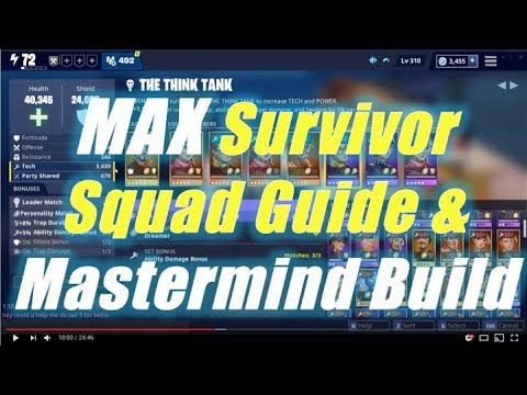 Max Survivor Squad Guide & Mastermind Build / Fortnite Save the World Video