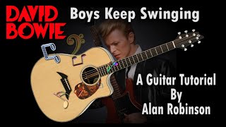 Boys Keep Swinging - David Bowie - Acoustic Guitar Lesson (Ft. my son Jason on Lead etc.)