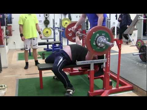Simon 152.5kg x 2 Bänkpress (336 lbs Bench Press RAW) SAK 6/10-2012