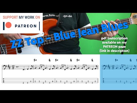 ZZ Top - Blue Jean Blues (Bass cover with tabs)