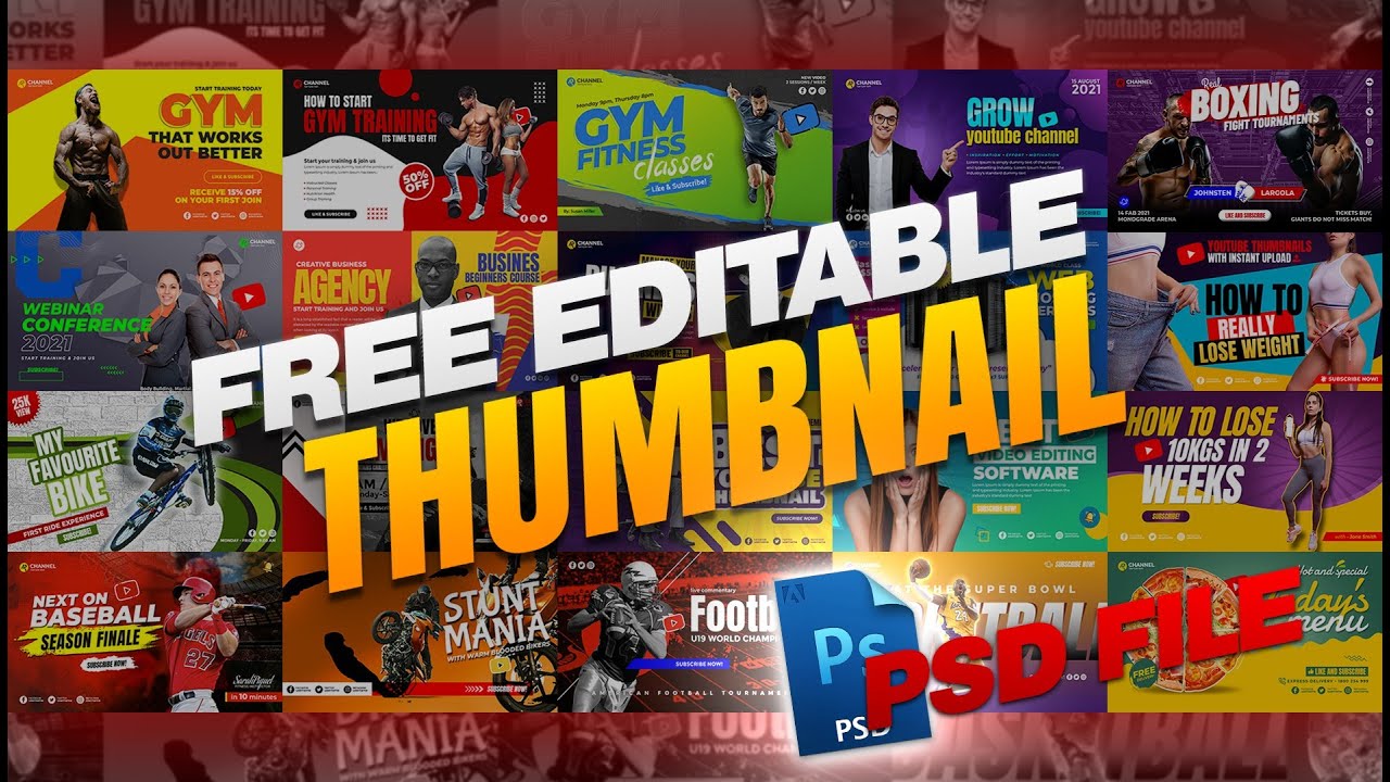 ⚡Free editable youtube thumbnail template | editable thumbnail design template for free🔥