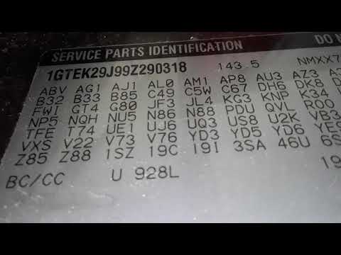 GMC Sierra Chevy Silverado Paint Code Locations