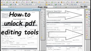 How to unlock pdf editing tools from a lock document