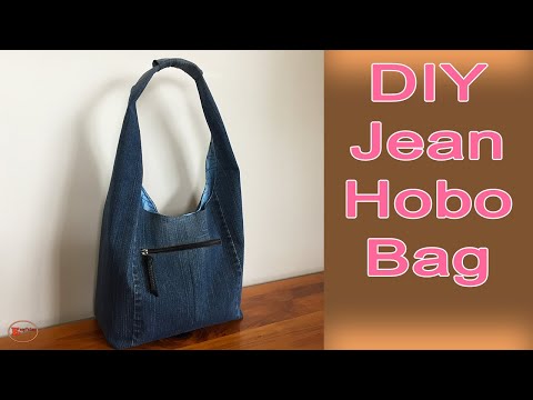 HOBO BAG FROM JEANS | HOBO BAG SEWING TUTORIAL | RECYCLE JEANS INTO BAGS | DIY BAG SEWING