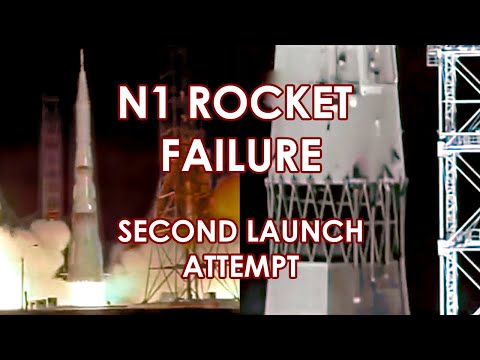 N1 Rocket Failure - Second Launch Attempt (1969/07/03) - Soviet Moon Rocket