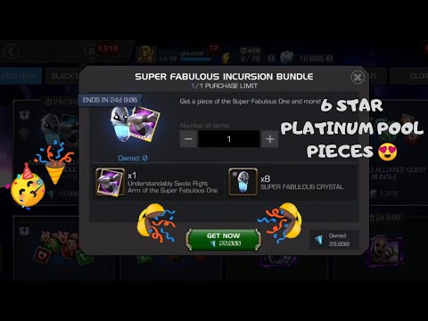 6 Star Platinum Pool pieces | Super Fabulous Incursion Bundle | MCOC