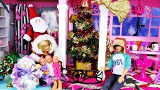 Barbie Christmas 🎄 Christmas tree and decorate Dreamhouse 🎄 Barbie story for kids in english 4K