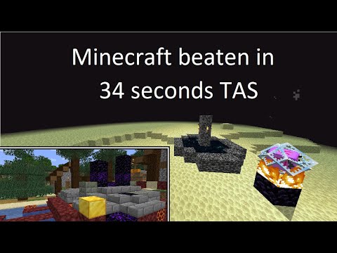 Minecraft beaten in 34 seconds TAS