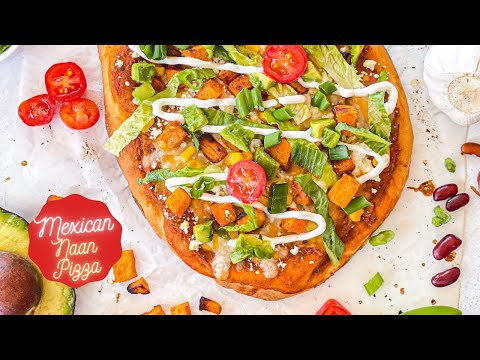 CRAZY DELICIOUS fusion recipe-Mexican Naan Pizza! It'll give Taco bell Mexican Pizza competition!
