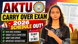 AKTU Carry Over Exam 2026 Final Time Table Released | Back Paper Exam Date, Admit Card & Updates
