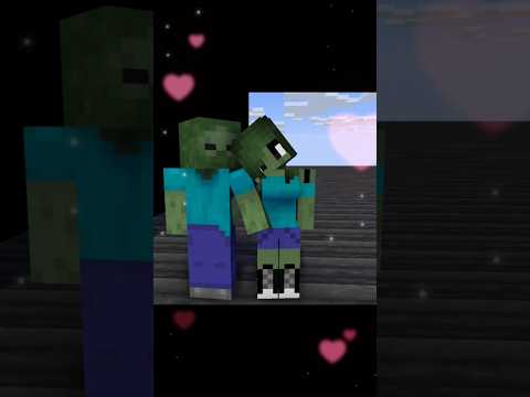 Tanu Minecraft Animation XD - Minecraft Zombie & Zombie Girl Love video | Minecraft Animation #shorts #monsterschool #grimaceshake