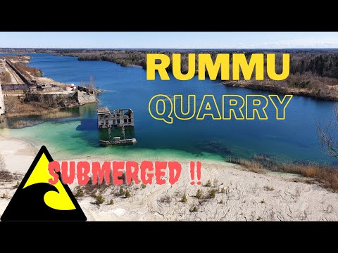 Visit of the Rummu quarry - view from top of the spoil tip (Estonia)