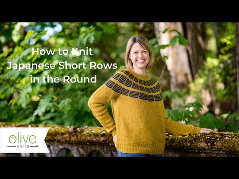 Japanese Short Rows in the Round with Olive Knits