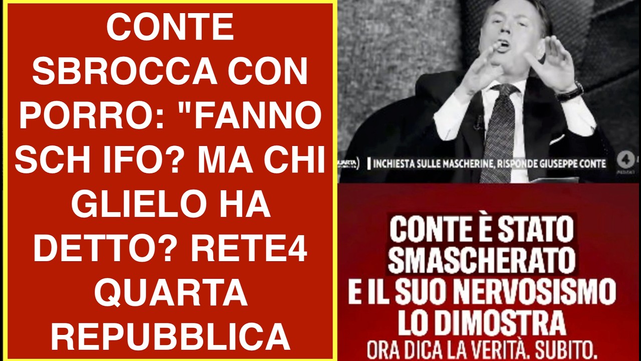 CONTE SBROCCA CON PORRO: "FANNO SCH IFO? MA CHI GLIELO HA DETTO? RETE4 QUARTA REPUBBLICA