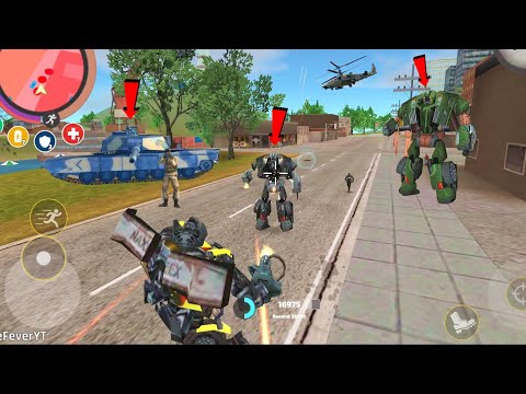 Rope Hero: Vice Town (Transformer Fight Green Car Robots) Hand Red Laser Beam - Android Gameplay HD
