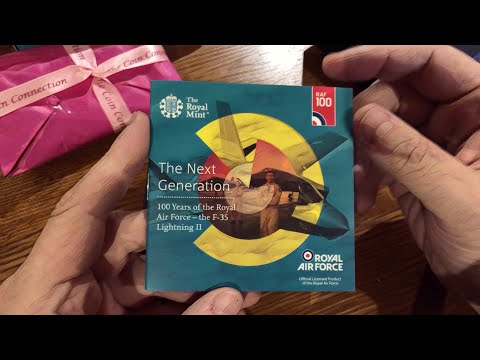 RAF 100 year anniversary  2018 gold proof coin | F.35 Lightning II Combat Fighter