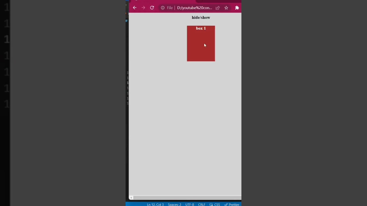show a element or hide div | html and css