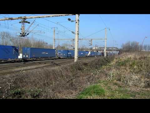 passage  d une br 186 ecr sur un train de container unit 45