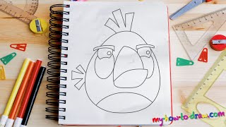 How to draw Angry Birds - Matilda - Easy step-by-step drawing lessons for kids
