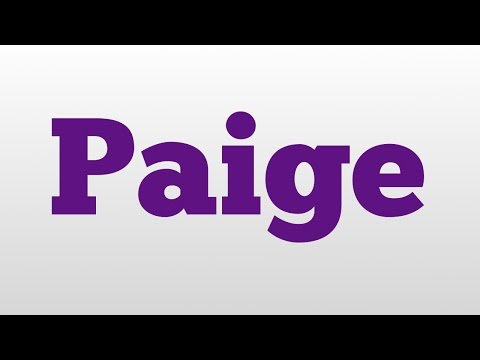 Paige meaning and pronunciation