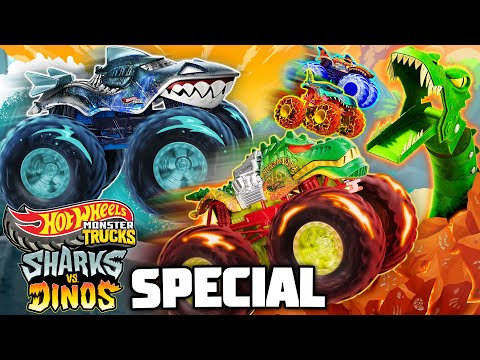 Hot Wheels Monster Trucks "SHARKS VS DINOS" | 40 Minute SPECIAL!