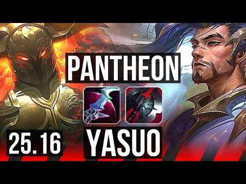 PANTHEON vs YASUO (TOP) | 9/0/2, 6 solo kills, Legendary | EUW Grandmaster | 25.16